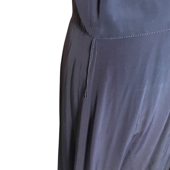 Vintage 80s Karen Alexander Black Victorian Gothic Maxi Dress 10 Embroidery Read - Picture 11 of 15